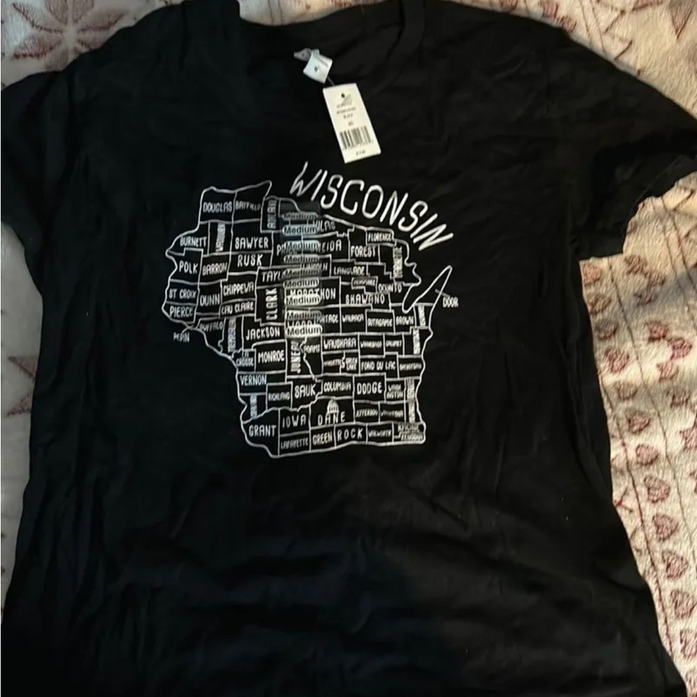 Wisconsin Graphic Black T-Shirt